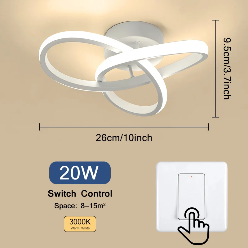 Huishoudelijke LED-kroonluchter Drie kleuren Lamp Moderne stijl Plafondlamp Slaapkamer Licht Oppervlakteinstallatie 220v Eetkamerlamp
