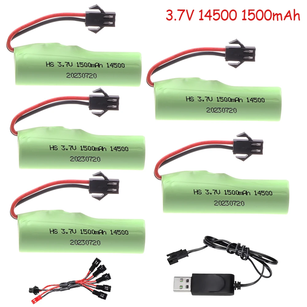 Original 3.7V 14500 1500mAh lipo battery For JJRC C2 D828 RC Car Parts SM-2P Plug For RC Stunt Dump Car Battery Toys Accessories