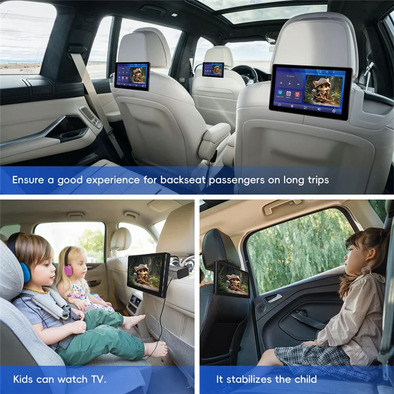 9-Zoll-Multifunktions-Auto-TV-Kopfstützenmonitor für den Rücksitz, IPS-Touchscreen-Video-Player mit Carplay Android Auto-T61C