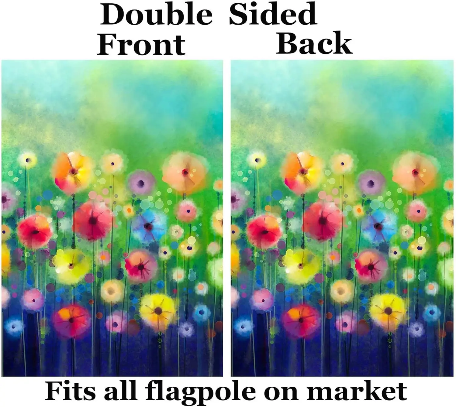 Watercolor Abstract Spring Summer Seasonal Green Floral Flowers Painting Art Garden Yard Flag 12