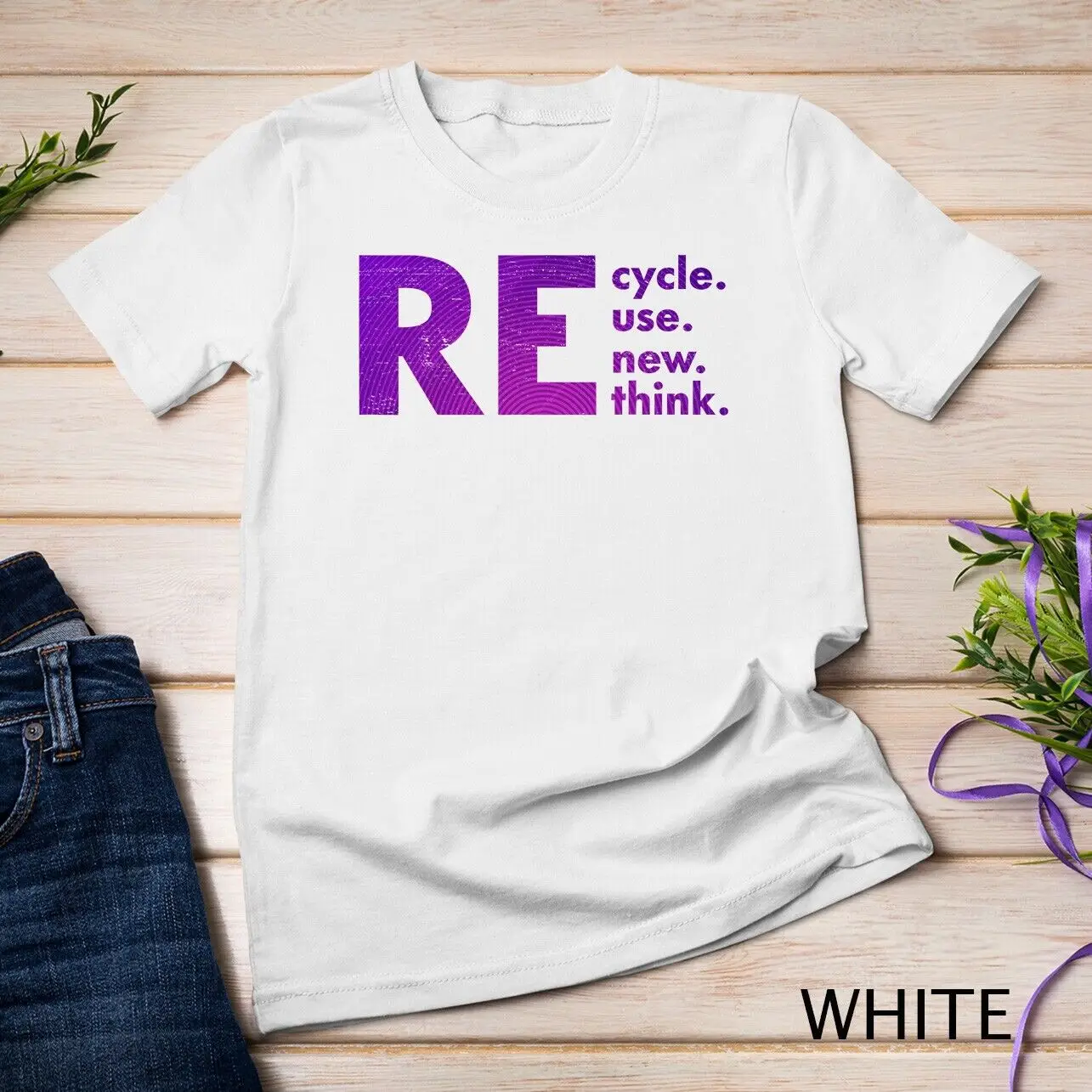 Recycle Reuse Renew Rethink Crisis Environmental Activism T-Shirt Unisex T-shirt