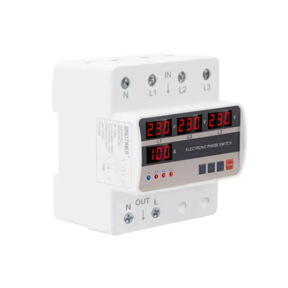 STVP-935S 40A 63A 80A 100A 3 Phase Over Voltage Under Voltage Protector Automatic Transfer Switch Phase Uninterrupted Protector