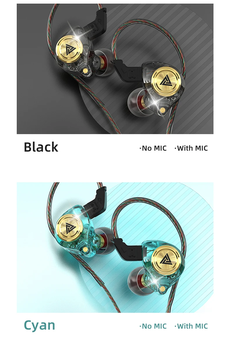 QKZ AK3 FiLe Kabelgebundener Kopfhörer mit Mikrofon, HiFi-Musikmonitor, Bass-Kopfhörer, Geräuschunterdrückendes Headset für Sport und Gaming – Detail 22