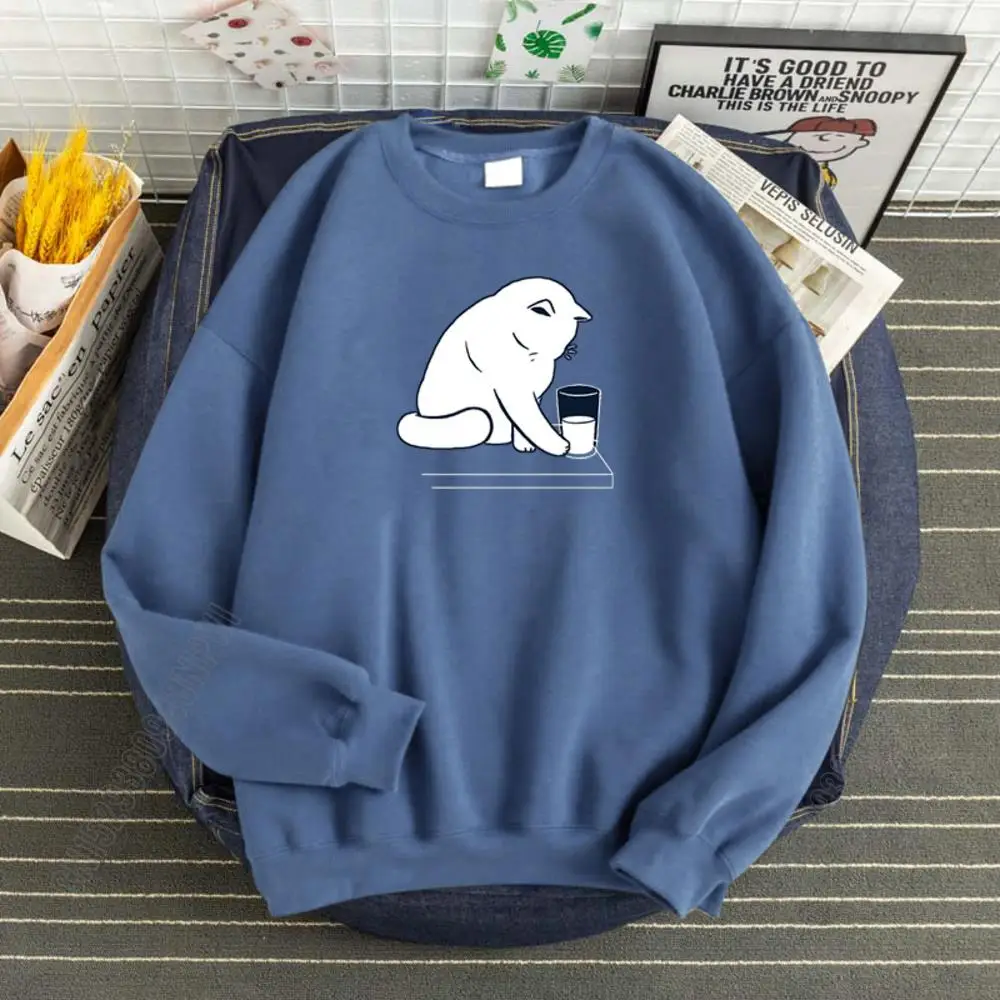 Funny Cat Cartoon Pet Gengar Sweatshirt Street Fashion Pullovers Korean Autumn Sweatshirts Vintage Warm Men Clothing