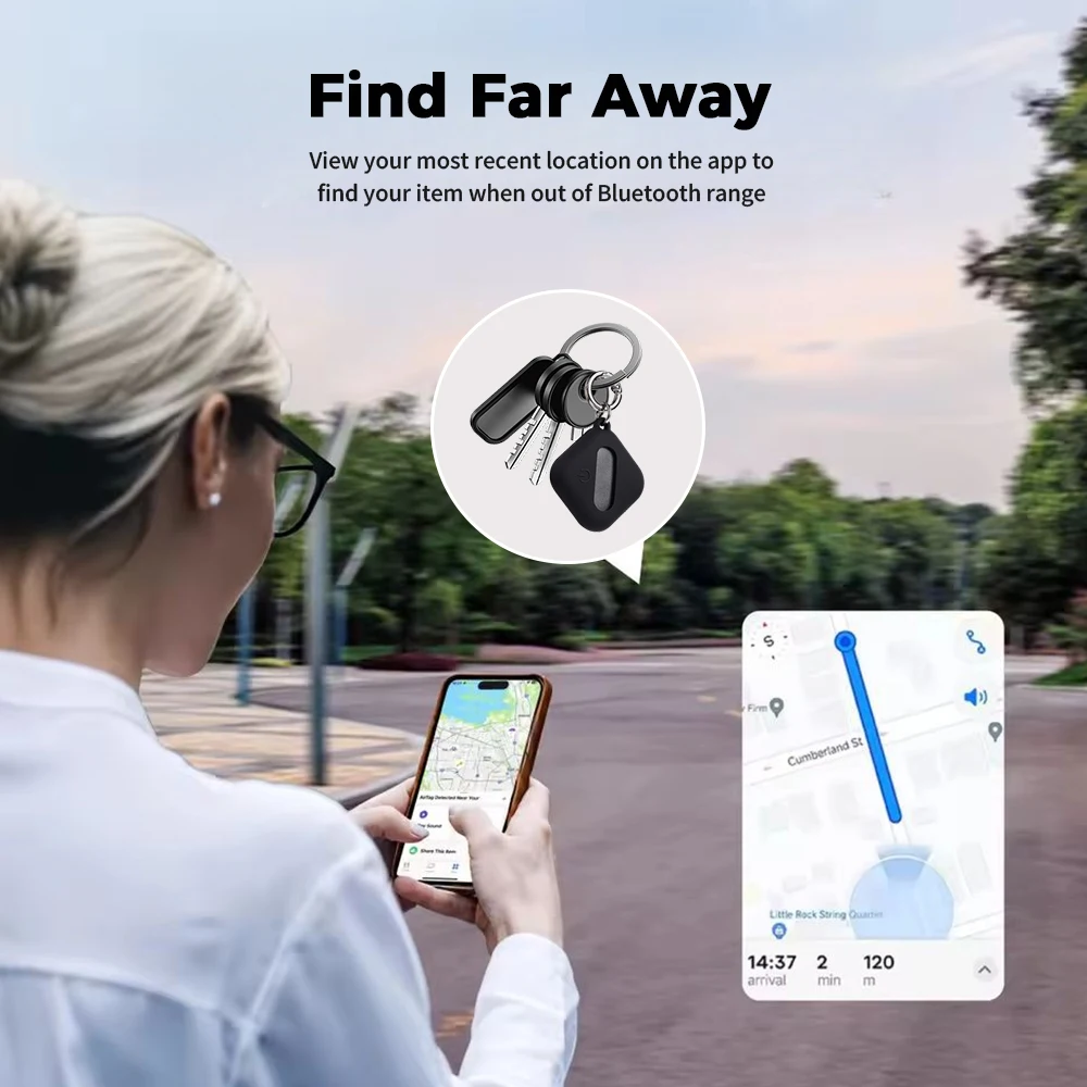 Confezione da 1/4 Nuovo localizzatore intelligente GPS Bluetooth adatto per ricerca e localizzatore di sistemi Android e Apple per prevenire la perdita di etichette aeronautiche