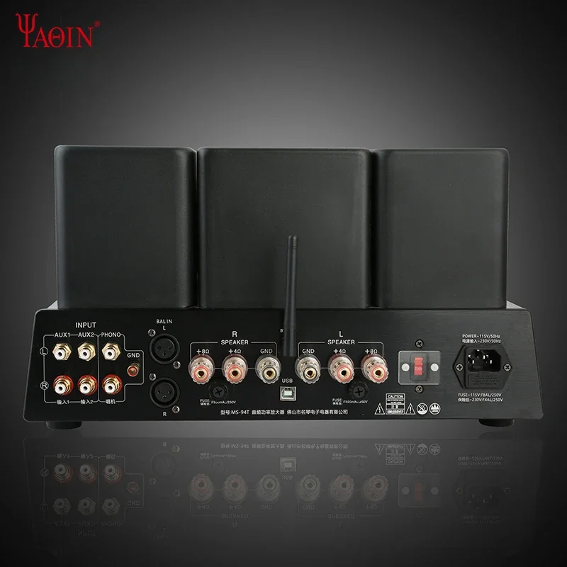 Ламповый усилитель Yaqin MS-94T KT88, ламповый интегрированный аудиоусилитель, двухтактный усилитель Bluetooth, 50 Вт * 2, плеер для виниловых пластинок