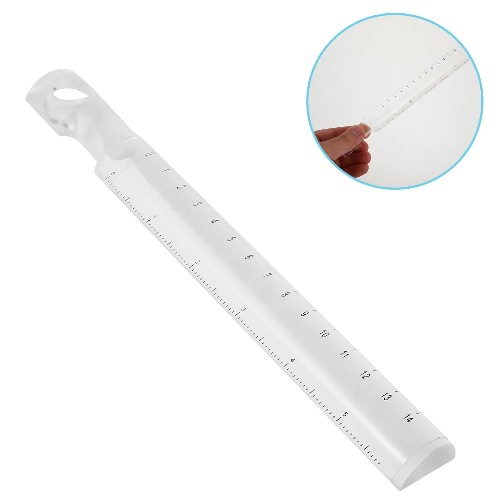 

Multifunctional Ruler 2X Magnifying Bar Measuring Geometry Straight Plastic Lightweight Practical Clear Scale Home Office School