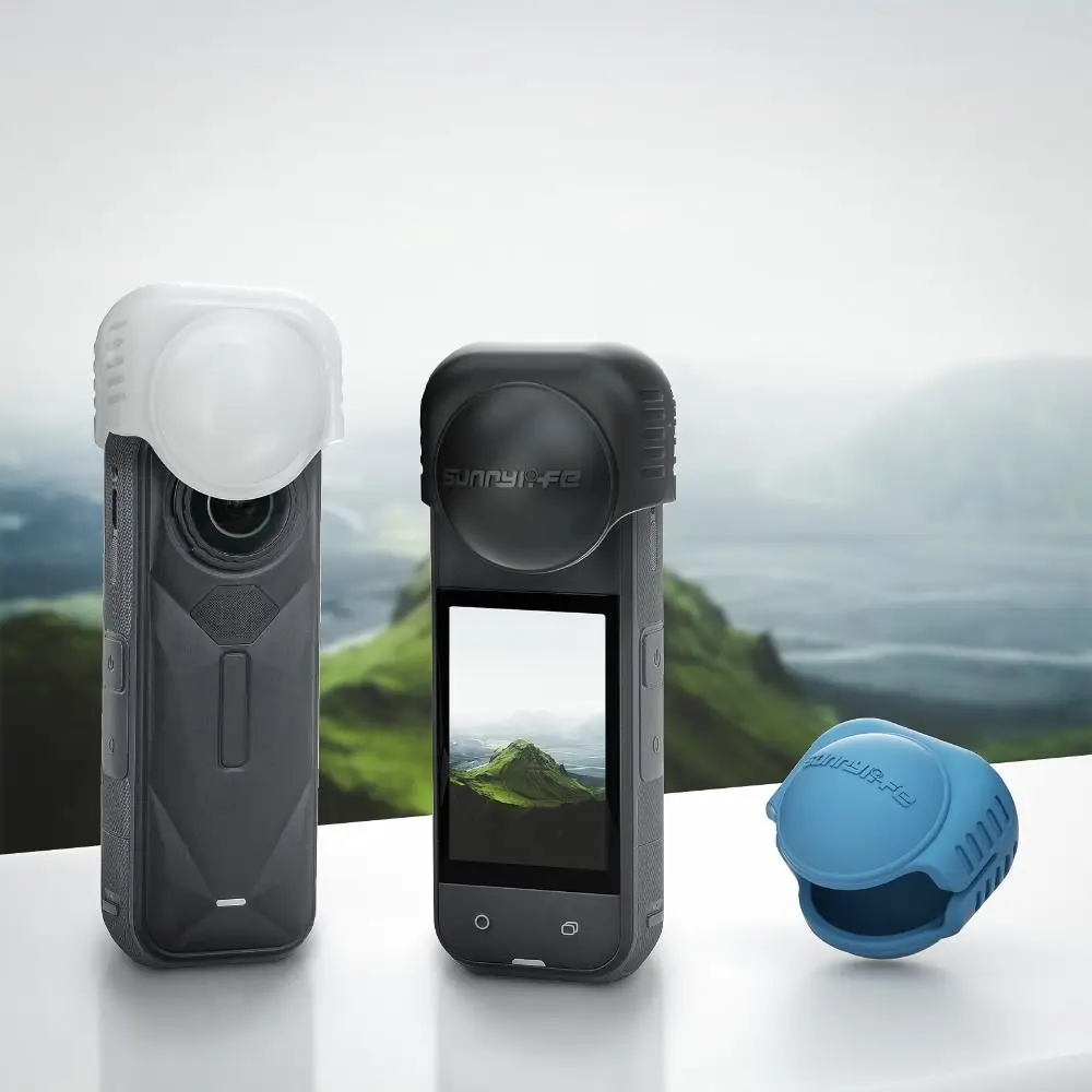 غطاء عدسة من السيليكون بديل واقي عدسة متين مضاد للخدش غطاء حماية للعدسة لـ Insta360 X5/X4
