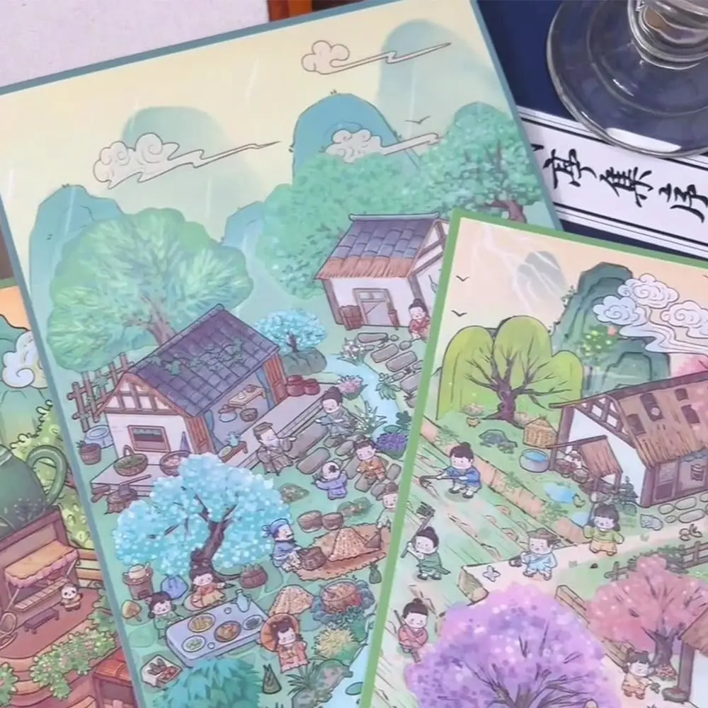 Nouveau 3D scène Miniature 3D autocollants Multi Style bricolage paysage autocollants dessin animé beurre ours paysage cahier autocollant