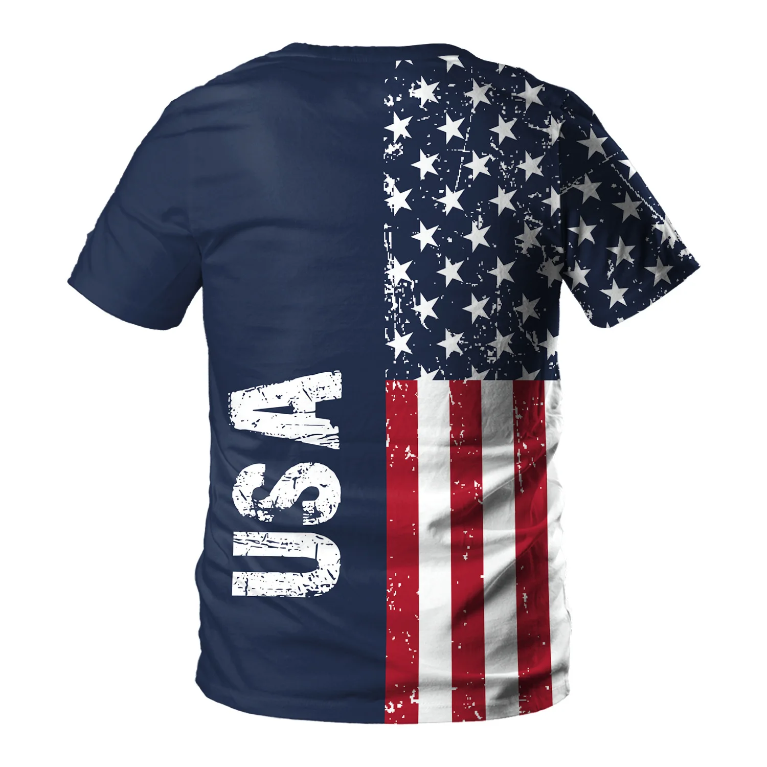 Men Independence Day T-shirt Flag Print Male Fashion Summer Streetwear Short Sleeve Tops Sport Shirt O-neck Casual Clothes S-2XL