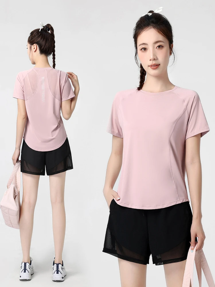 

Morning Run Sports Set Women Summer Thin Marathon Qui Dry Running Training Fitn Clothing ort Sve Breathable Me