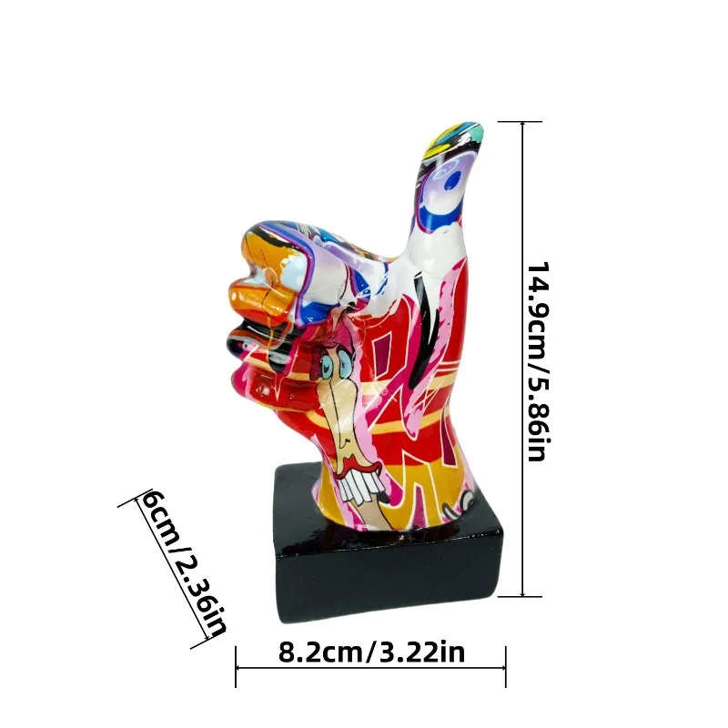 Graffiti Rock on Hand Figurines Rock and Roll Decor Bookshelf Home Wall Shelf Decoration Modern Pop Art Music Fans Gift