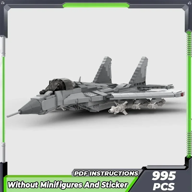 Moc Building Bricks Military Model MiG-29 Twin Engine Air Control Fighter Technology Blocks Gift Christmas Toy DIY Sets Assembly