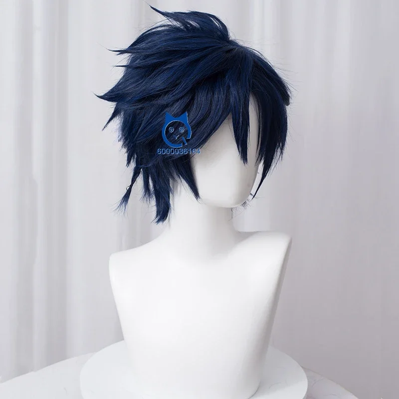 Honor of Kings Yao New Skin Hot Cosplay Dark Blue Short Wig Anime Game Heat Resistant Synthetic Hair for Party Comic Con Party