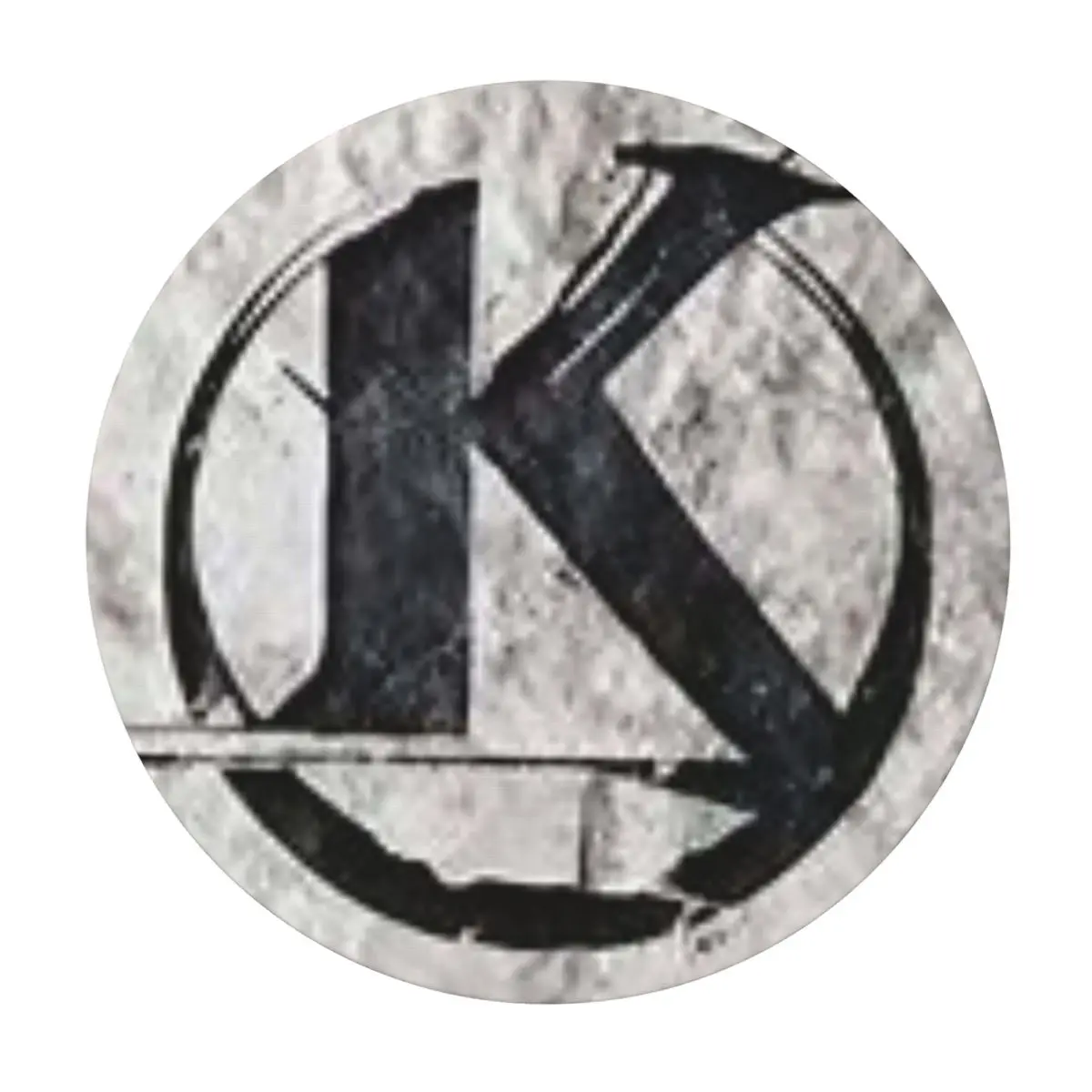 Black Kaamelott Logo On A Gray Background Waterproof Round Tablecloth Oilproof Table Cloth for Kitchen Events Dining Table Cover