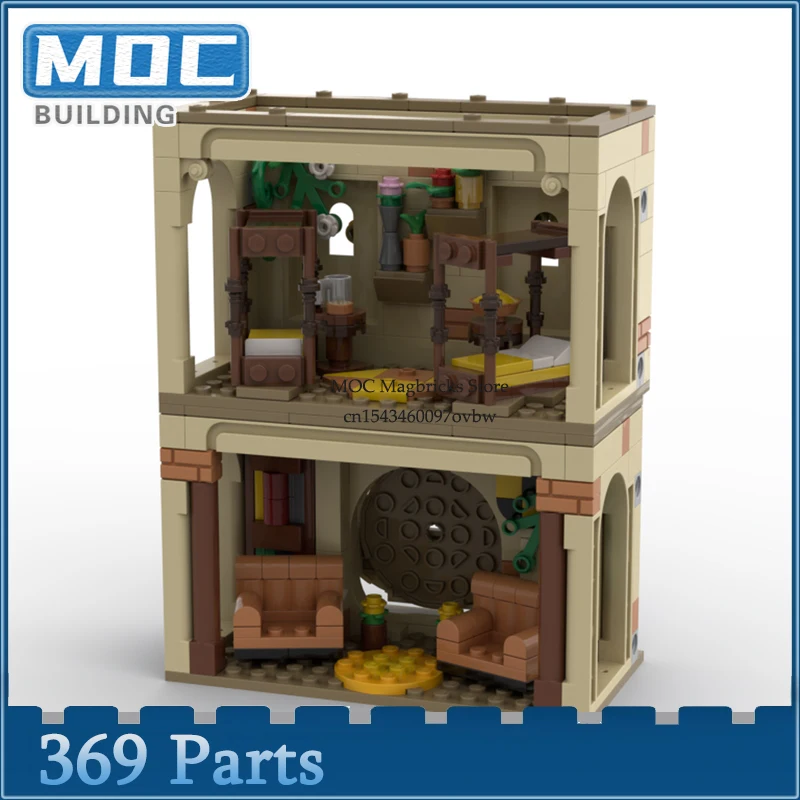 

Movie Series Yellow Common Room And Dorms MOC Building Blocks Display Diorama Model Street View Technology Bricks Kids Toys Gift