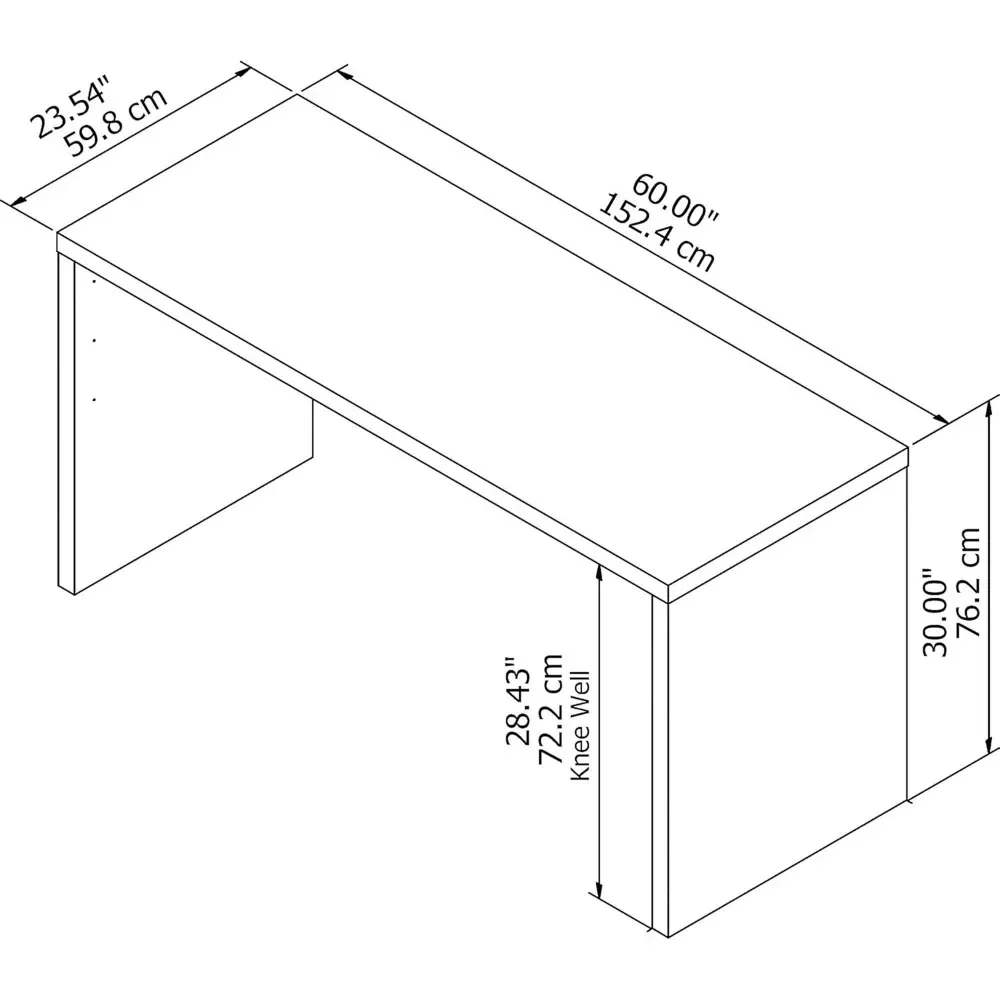 Echo Collection Computer Desk for Home Office with Quick-to-Assemble Hardware, 60W, Pure White