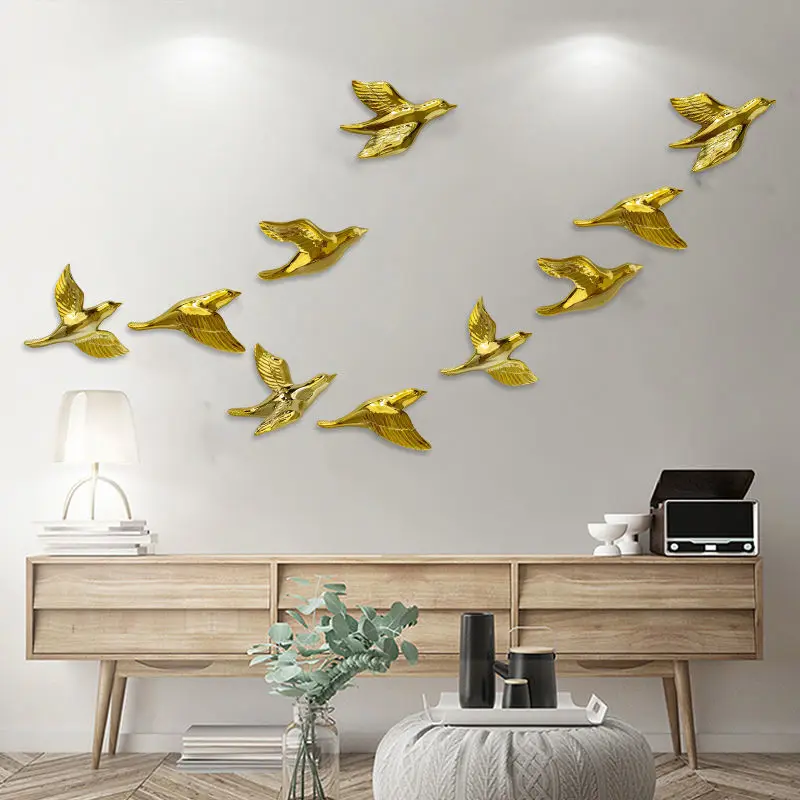 Home Decor Electroplating Wall Decoration Bird Wall Hanging Wall Sticker Living Room Decoration Wall Decoration Pendant