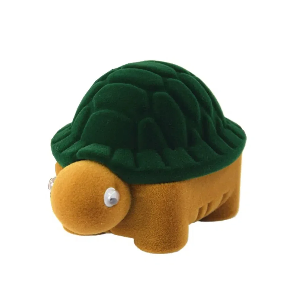 Portable Velvet Creative Ring Case Swan Turtle Ring Display Box Bracelet Necklace Flower Jewelry Packaging Holder Gift Box