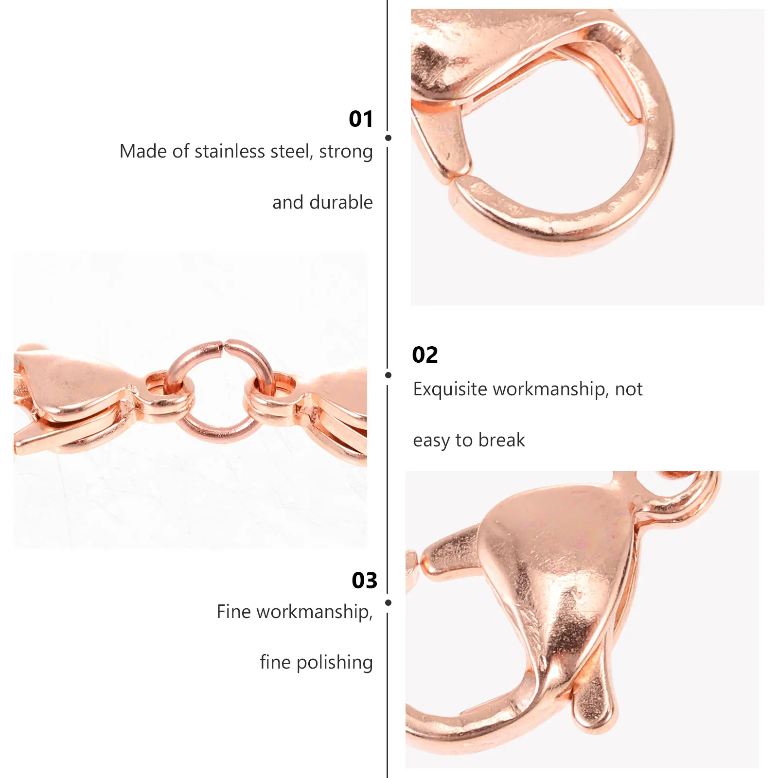 

10pcs Jewelry Making Lobster Clasps Double Claw Bracelet Necklace Connector Diy Chain Extension Stainless Steel Replacement