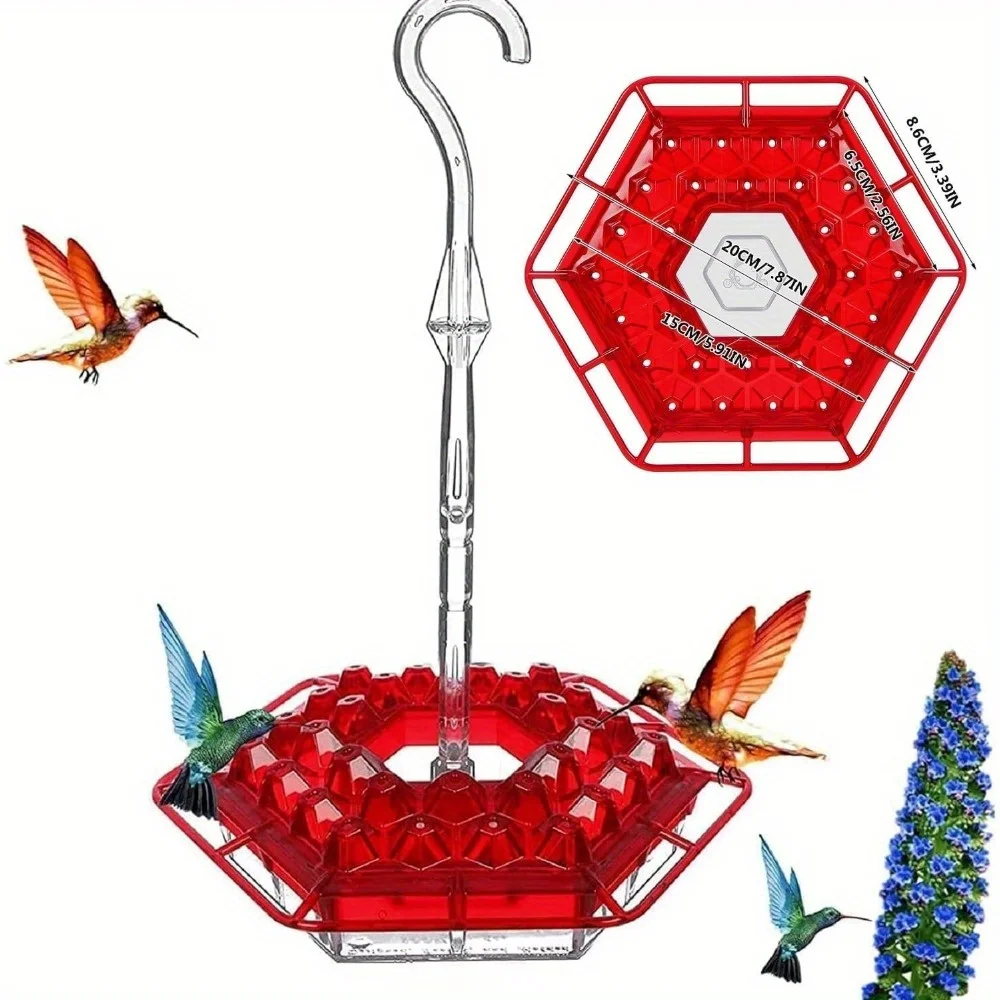 

Ant and bee protection hummingbird feeder - easy to clean, outdoor bird feeder, garden decoration durable plastic hanging feeder