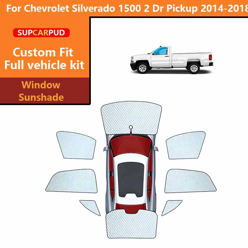 

Солнцезащитные шторки для автомобиля, защита от УФ-излучения, для Chevrolet Silverado 1500 2-дверный пикап 2014-2018, для передних и задних боковых окон