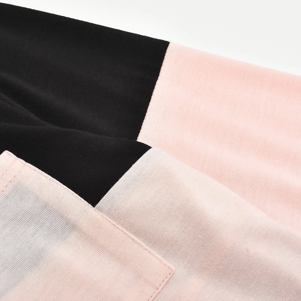 Mode Schwangere Frauen Nähte Farbe Stillen Pflege T Shirts Beiläufige Lose Langarm T Tops Für Mutterschaft – Detail 17