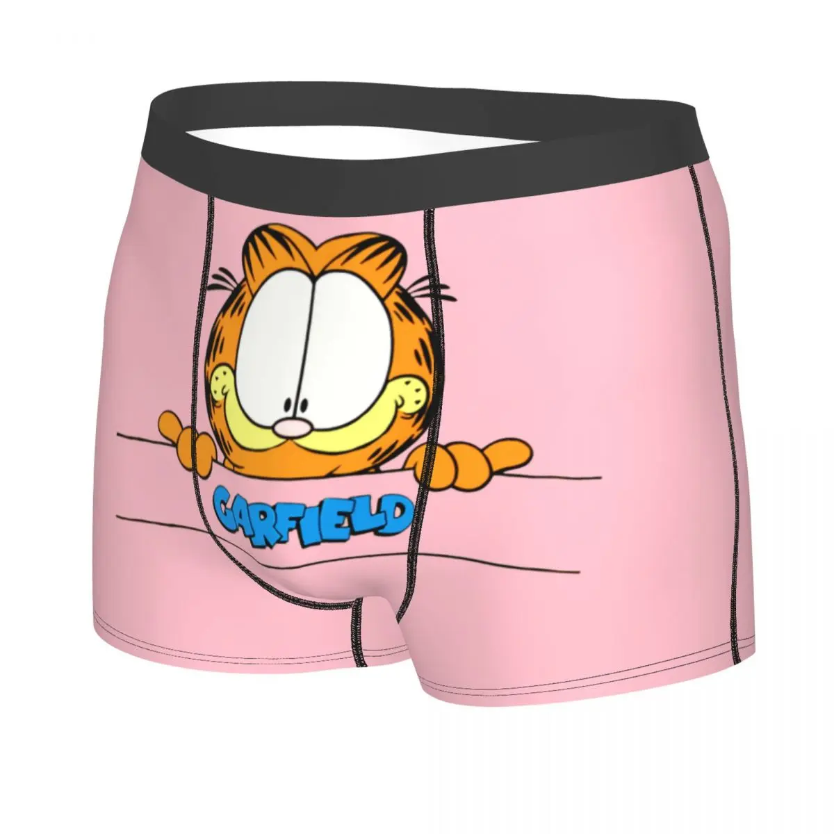 Custom Male Cool Vintage Garfields Underwear Lovely Cat Boxer Briefs Stretch Shorts Panties Underpants