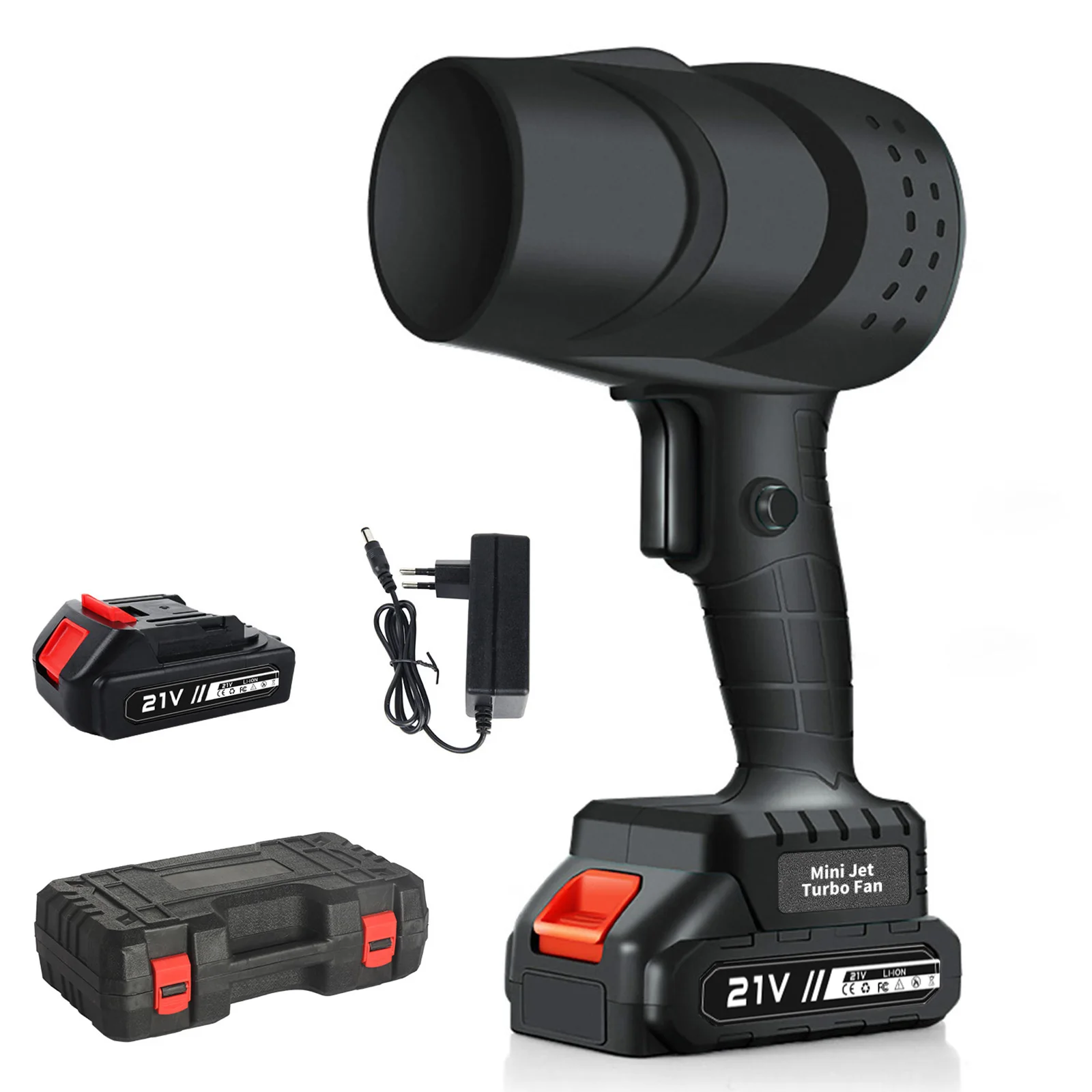 Krachtige snoerloze jetfan 120 km/u turboblazer 36000 RPM elektrische sneeuw- en bladblazer stofblazer voor 21V accu 380W