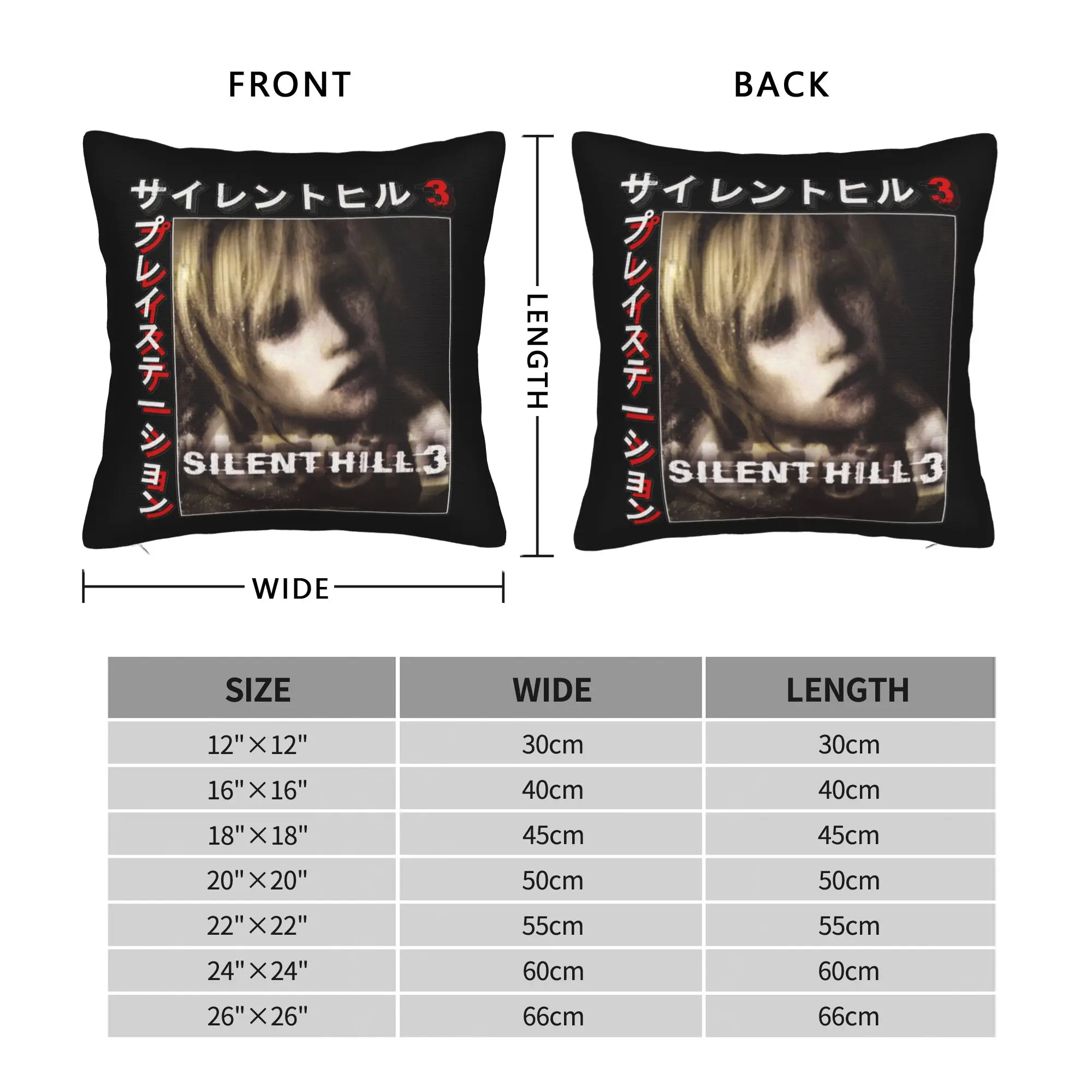 Silent Hill 3 Square Pillowcases Polyester Seat Horror Video Game Cushion Cover Creative Home Decoration Pillowcase 45*45