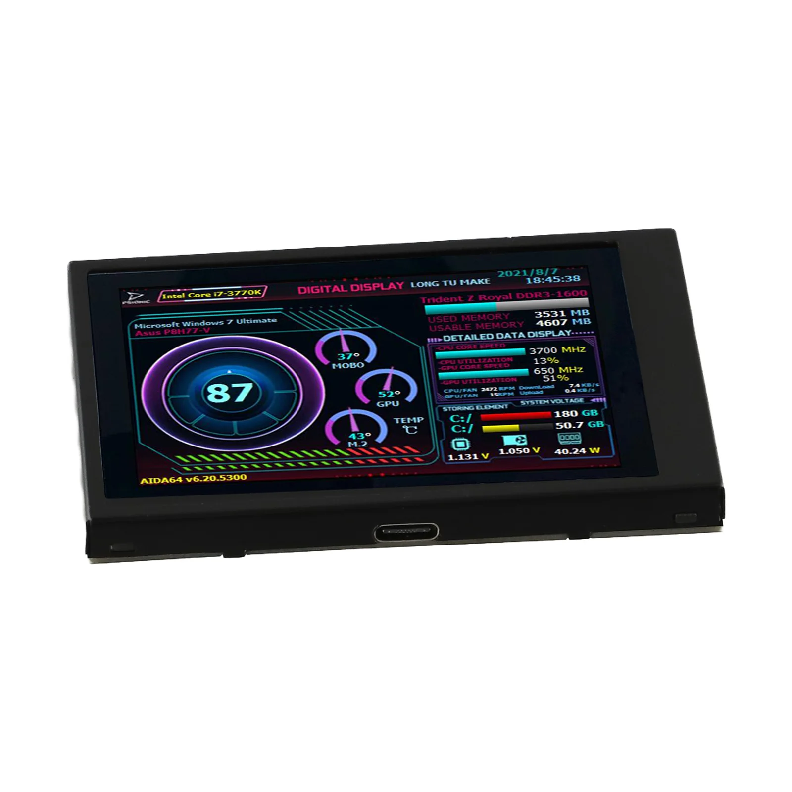 Energy Saving 3.5 Inch Display Multiple Themes Support 1-click Theme Switching Operation for windows Compatibility Home Use