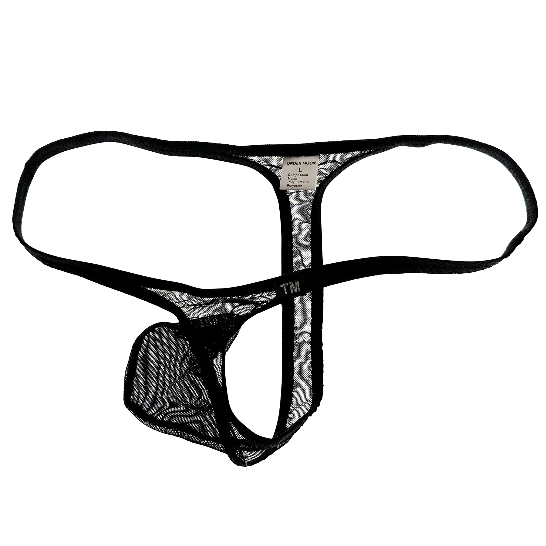 

Men's Mesh Low Waist Thong Underwear See-through Net Design with Thin Breathable Transparent Pouch T-crotch for Comfortable Fit