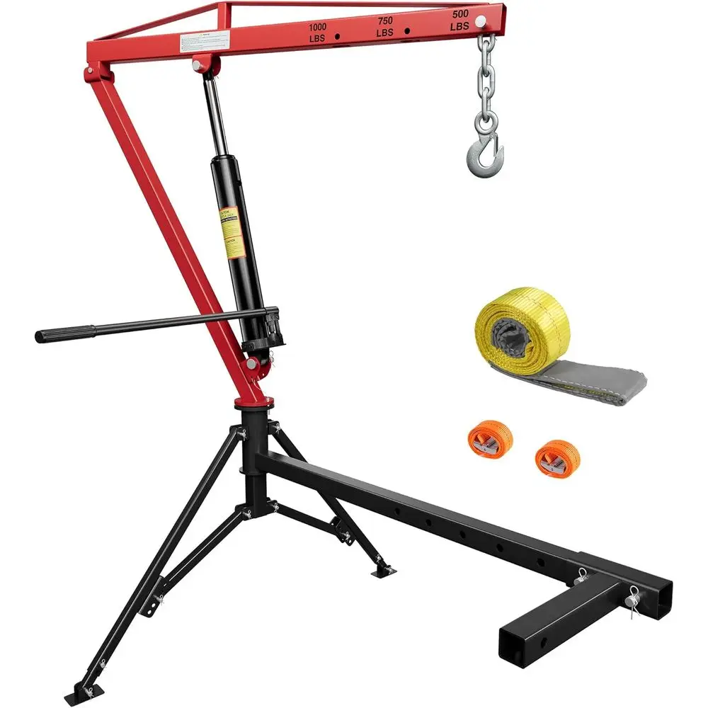 

1000lbs Receiver Hitch Mounted Hydraulic 360° Swivel Truck Crane with 3 Boom acity Options: 500lbs, 750lbs, 1000lbs. Ideal or Wo