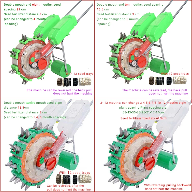 Small Agricultural Seeder Corn Planter Hand Push Seed Planter with Fertilizer Application