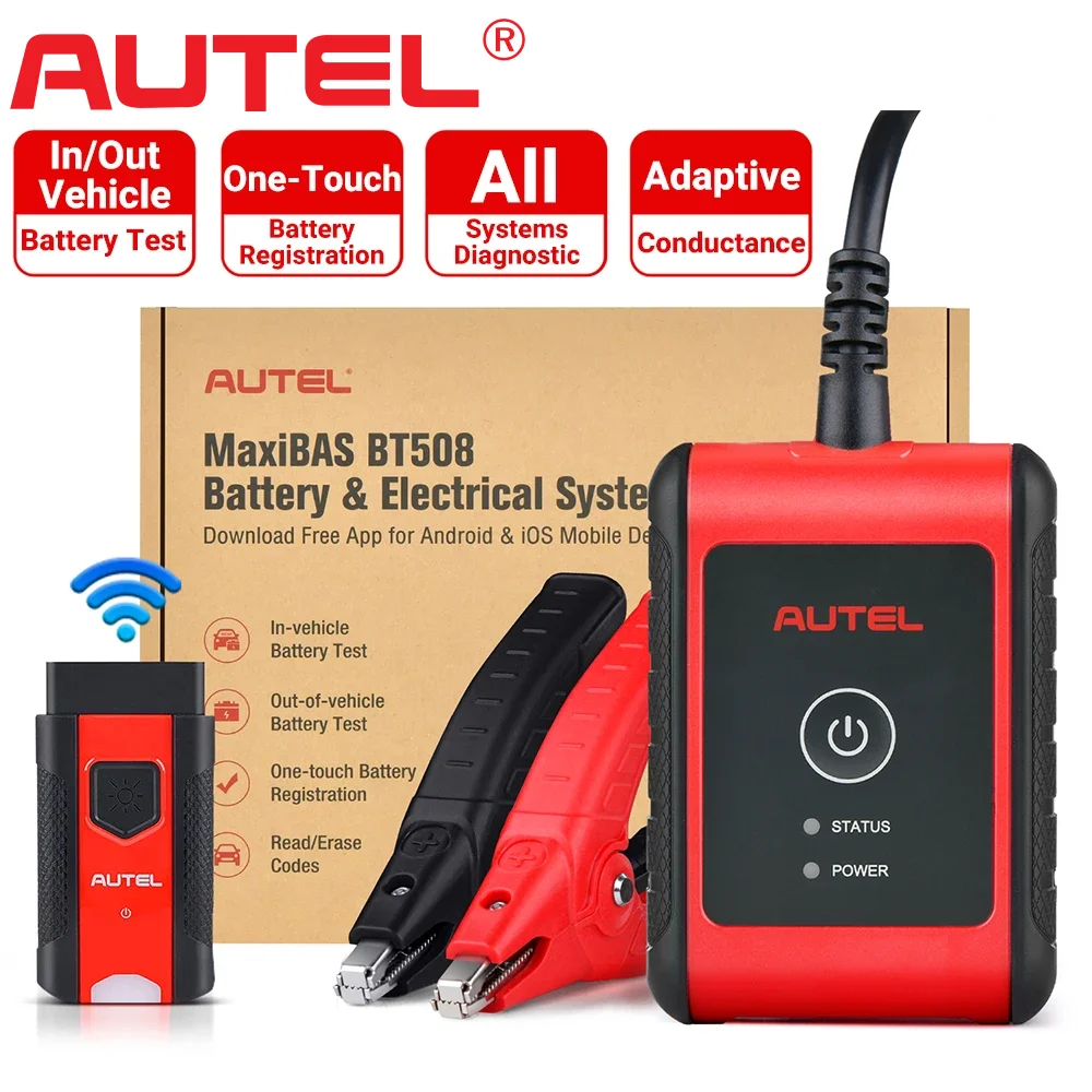 

Autel MaxiBAS BT508 Battery Tester Electrical System Analysis Tool Support AutoVIN