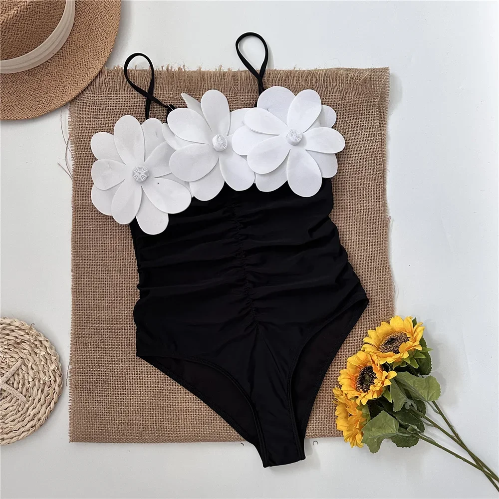 

2024 New One Piece Swimsuit For Women Luxury Swimwear Flower Bikini Set Woman High Waist Biquini Sexy Beachwear Female Monokini