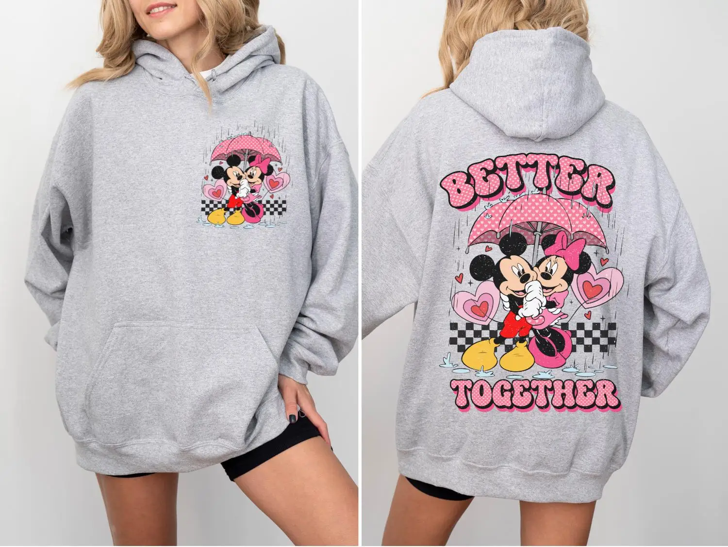سويت شيرت ديزني بيتر توجيدر ميكي ميني لوف سترة ديزني فالنتينز ديزني للزوجين سترة ديزني فالنتين هوديي