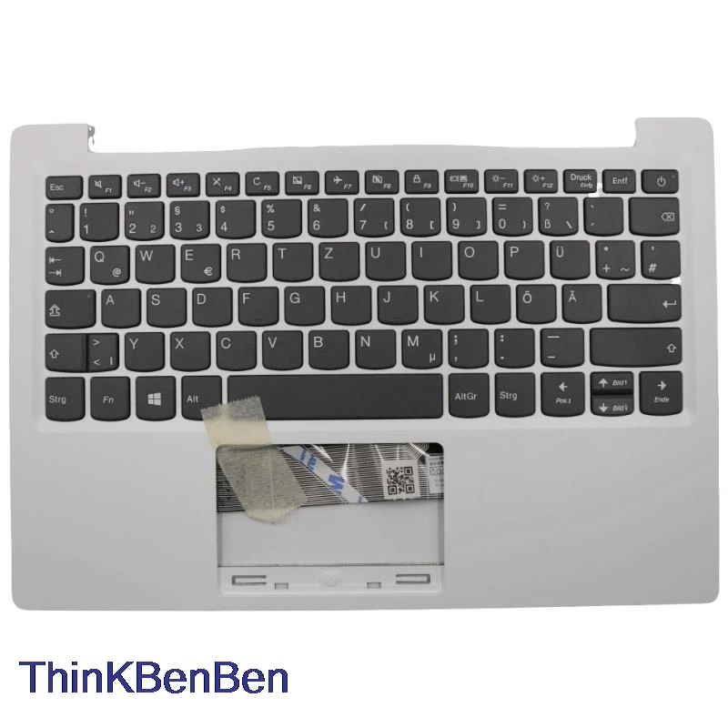 

DE German White Keyboard Upper Case Palmrest Shell Cover For Lenovo Ideapad 120S 11 11IAP Winbook S130 130S 11IGM 5CB0P23784