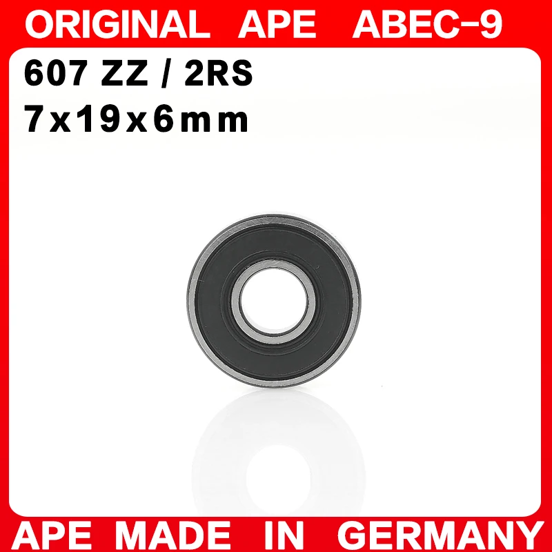 10-200PCS Germany ABEC-9 Bearing 607 ZZ 2RS 7*19*6 MM 607-2RS 607ZZ Z RS LB LU - 2Z Miniature Precision Ball Bearings