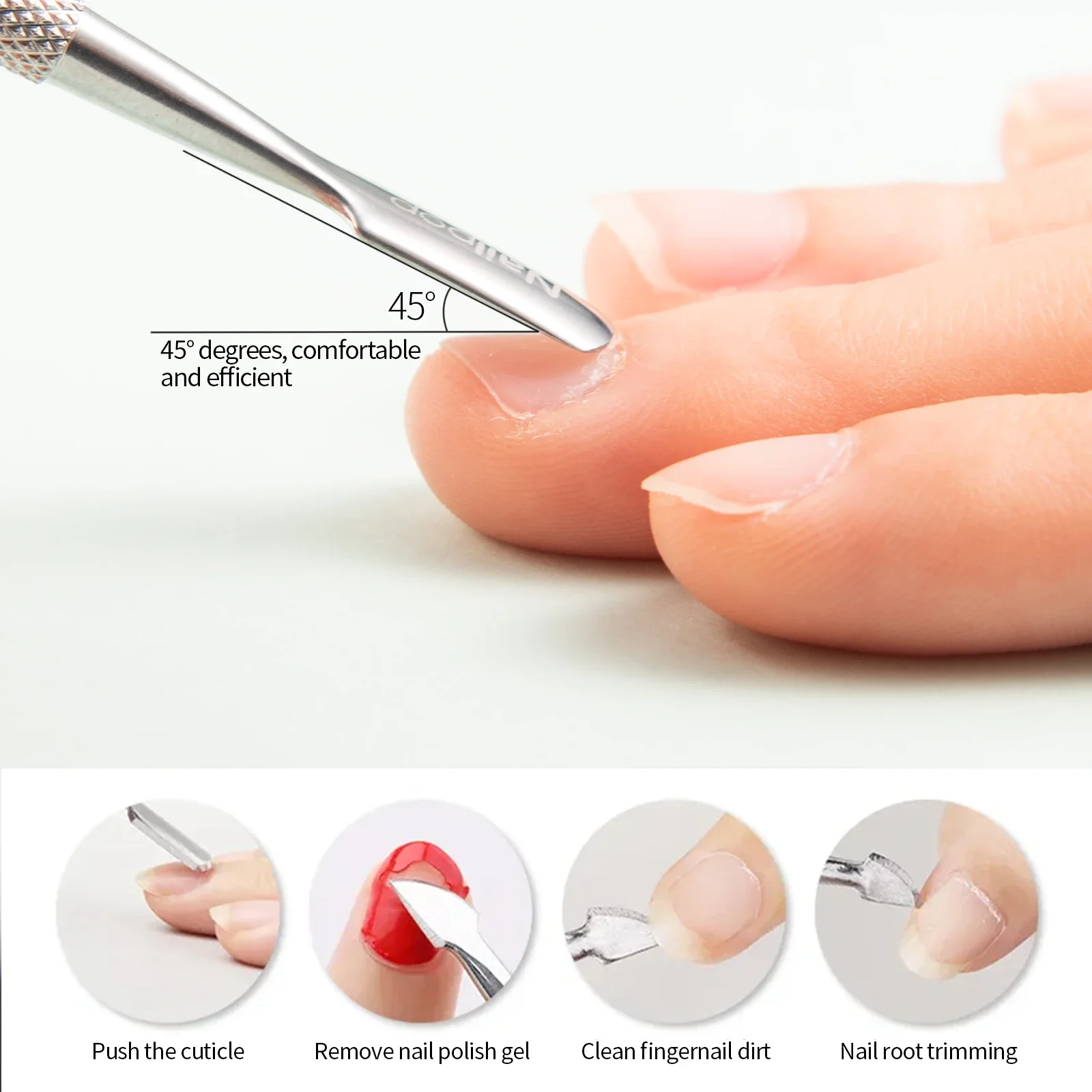 NAILPOP-Alicates para cutículas de manicura, tijeras para cutículas, recortador, removedor de piel muerta, pedicura, herramienta de acero inoxidable