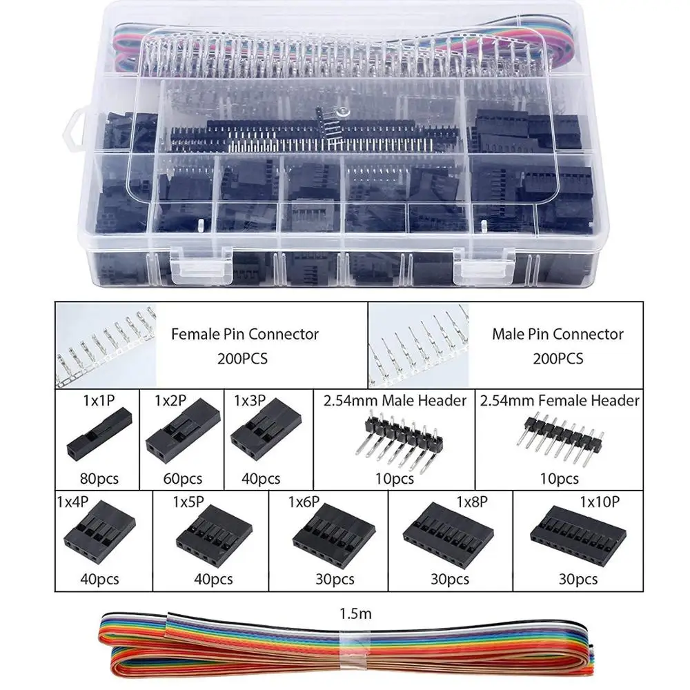 SN-28B 0,1-1 mm2 Krimptang gereedschapset-1550 stuks 2,54 mm Dupont-connectoren en krimppennen 2,54 mm JST-XH JST-connectorkit