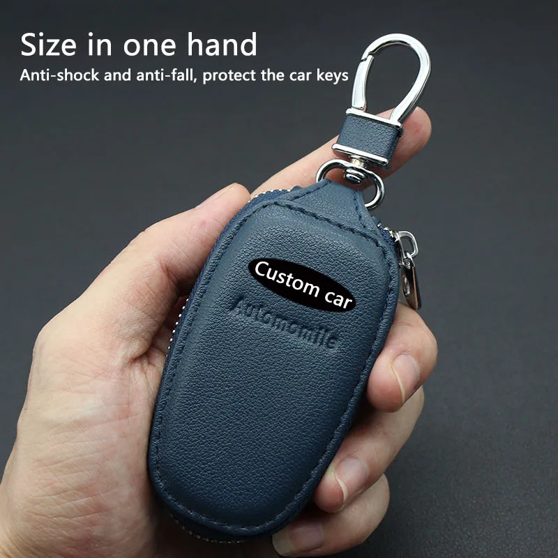 

Unisex Key Case Solid Color Car Key Holder Leather Men Women Key Bag Small Key Wallet Keychain Wallet Housekeepers Organizer