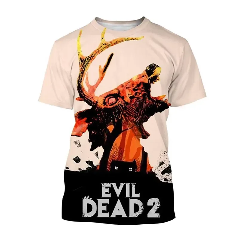 The Evil Dead 3D Print T Shirt Dracula Movie Fashion O Neck Short Sleeve Horror Theme Neutral Casual Funny Tops For Kids