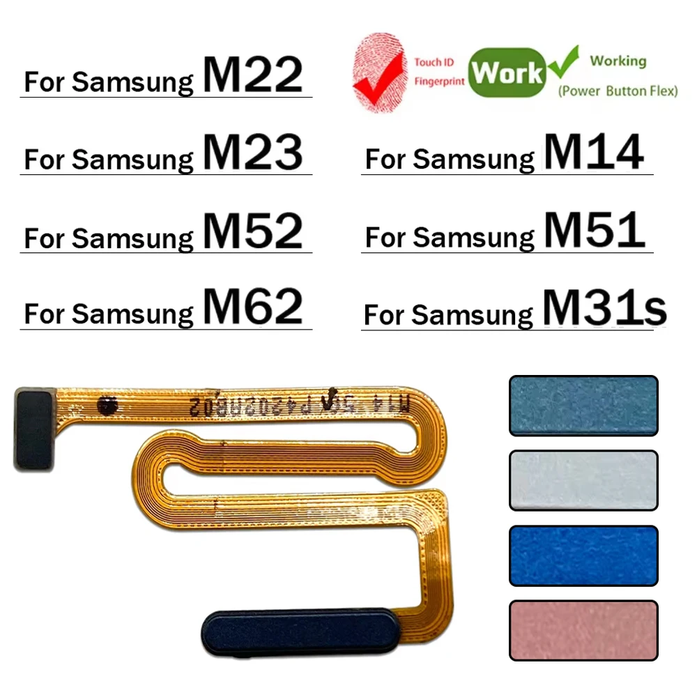 

Home Button FingerPrint Touch ID Sensor Flex Cable For Samsung M22 M52 M62 M23 M14 M51 M31s 4G 5G Replacement Parts