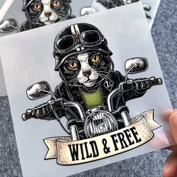 Retro Cat Rider Reflective Stickers Decor Motorcycle Auto Body Fuel Tank Windshield Moto Helmets Accessories Decal for MT07 Z900