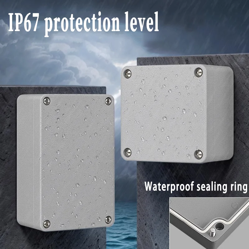 Aluminium Enclosure Waterproof Box Electronics Housing Alloy Case IP67 Project Instrument Boxes Outdoor Metal Junction