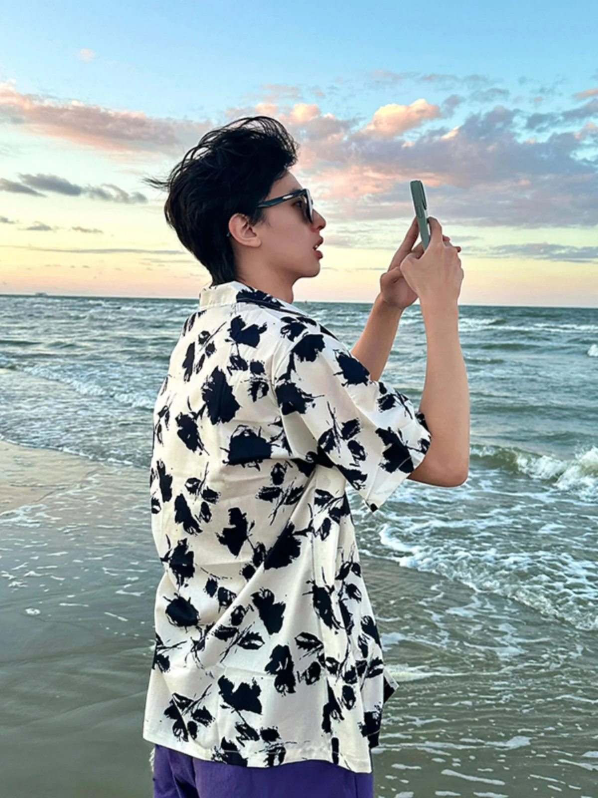 

Cuba Collar Beach irt Men's ort Sve Summer Hawaiian Vaion Clothing Cleanfit irt Jaet Loose Fit Youth Trend