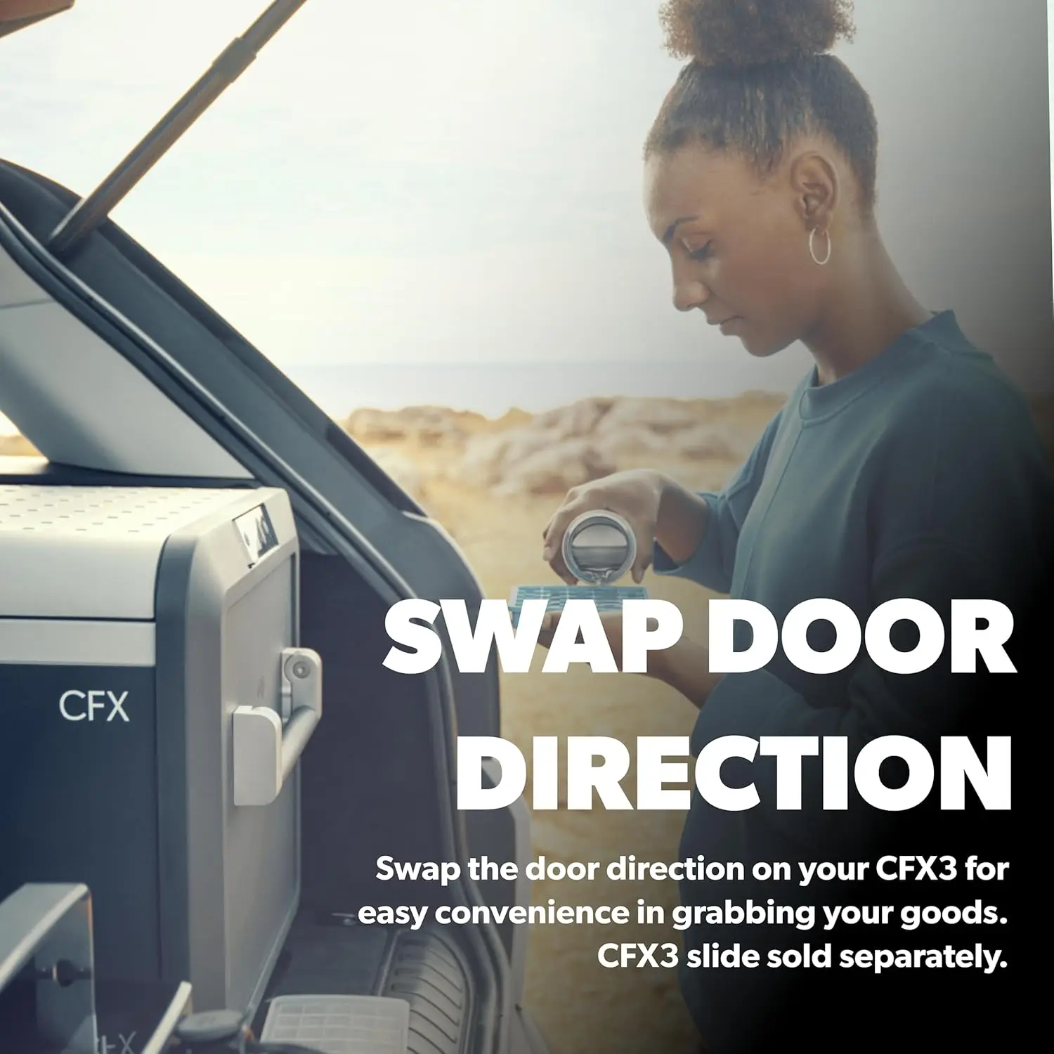 Portable Refrigerator and Freezer with ICE Maker, Powered by AC/DC or Solar