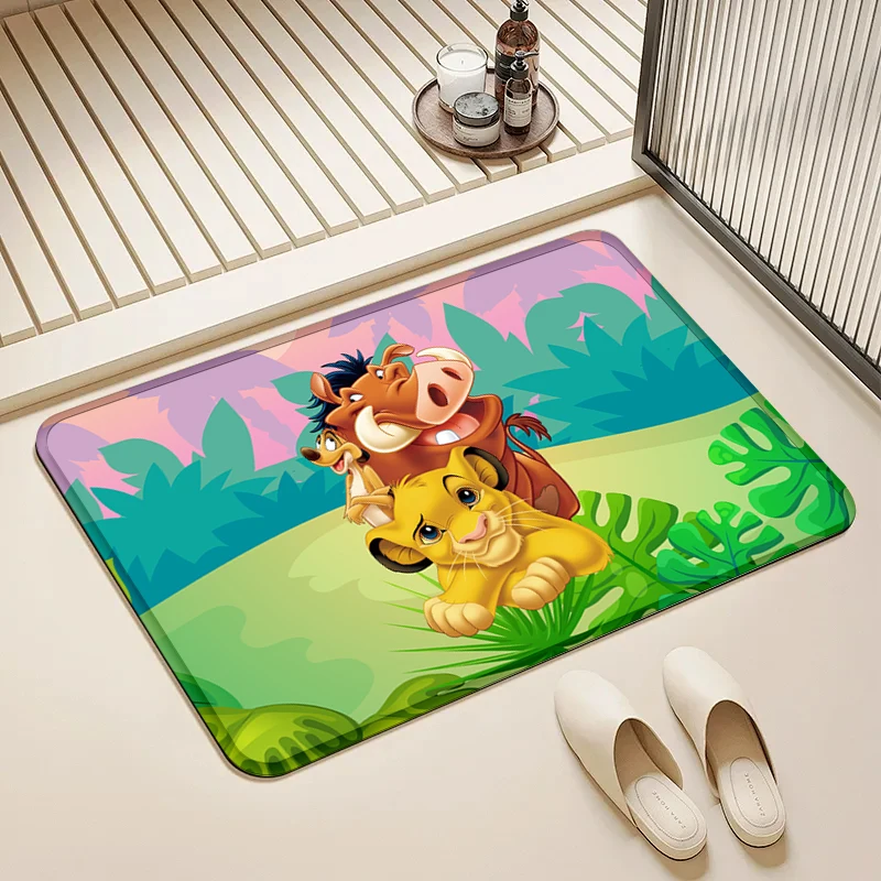 

Disney Lion King Simba Pumbaa Timon Door Mat Non-Slip Soft Floor Rug for Home Kids Room Decor