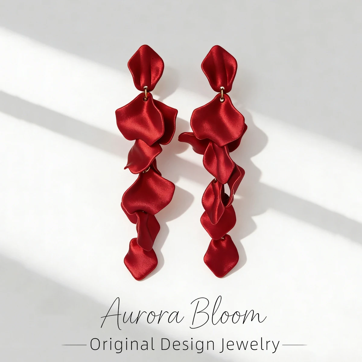 

AURORA Luxury Acrylic Fringed Petals Pendant Earrings For Women's Stainless Stee Earrings Women's Piercings Ear Cuffs Jewelry